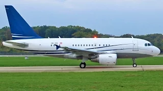 [FullHD] Avcon Jet Airbus A318CJ landing & takeoff at Geneva/GVA/LSGG