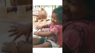 Cute Baby playing tabla - Pavithran - version,#shorts