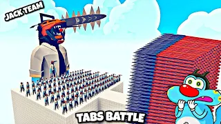 JACK 100x CHAINSAW MAN + 1x GIANT vs OGGY EVERY GOD - Totally Accurate Battle Simulator TABS