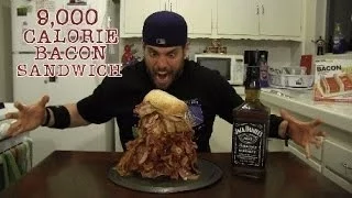 L.A. BEAST vs 9000 Calorie BACON Sandwich (Human Science Experiment)