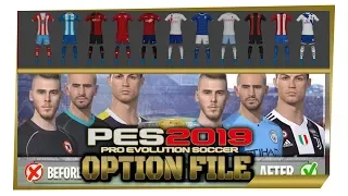 PES 2019 OPTION FILE, CORRECT TEAM KITS, NAMES, BADGES, MANAGERS & MORE! (PS4)