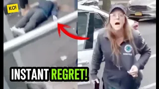 Woman Thinks She Can Fight A Man!