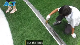 Installation guides on how to inlaid artificial grass line marking  - ACT GROUP