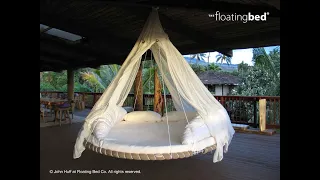 Floating Bed makes luxury hanging beds that hang from your ceiling for better sleep and relaxation
