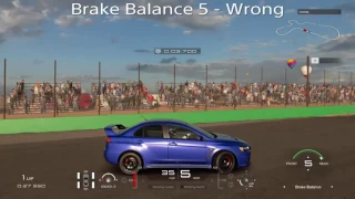 Gran Turismo Brake Balance Test