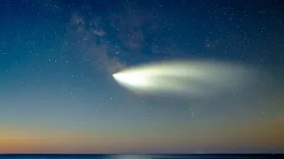 SpaceX Rocket Launch with Milky Way Galaxy 4K - March 14, 2021