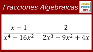 RESTAR FRACCIONES ALGEBRAICAS - Ejercicio 1