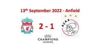 LFC fans - Liverpool vs Ajax - 13.9.22 - Celebrating Matip goal