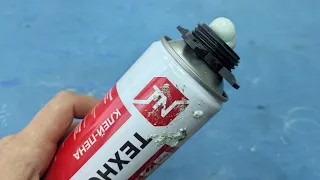 DON'T THINK of throwing away the empty can from under the foam! Great DIY idea!