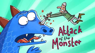 Attack Of The Monster | Cartoon Box 221 | by FRAME ORDER | Funny Medieval Cartoon | Godzilla Parody