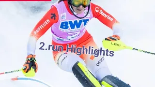 Ski Alpin Women's Slalom Killington(USA) 2.run Highlights 2023 - interview Shiffrin