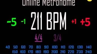 Metronomo Online - Online Metronome - 211 BPM 4/4