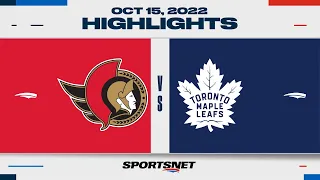 NHL Highlights | Senators vs. Maple Leafs - October 15, 2022