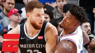 Jimmy Butler drops 38, gets heated with Blake Griffin in 76ers' win vs. Pistons | NBA Highlights