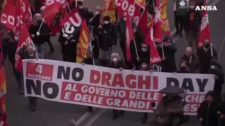 No Draghi Day a Roma, circa 2 mila persone alla manifestazione contro il governo