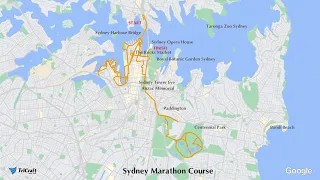 Sydney Marathon Course Map