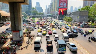 [4K] Cityscape in Downtown Bangkok (Driving Tour in Thailand in 2024)