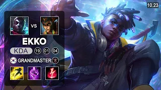 Ekko vs Cassiopeia Mid - Grandmaster KR Patch 10.23