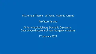 Professor Isao Tanaka - Data driven discovery of new inorganic materials