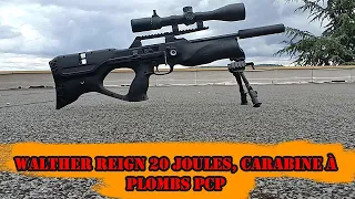 Essai de la carabine Walther Reign M2 en 20 Joules de 25 à 50 mètres