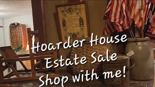 Hoarder House Estate Sale - Shop with me! Early Antiques - shop tour.