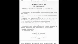 15th September 1935: 'Nuremberg Laws' introduced in Germany