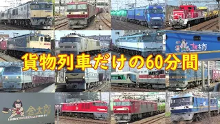 【第４弾】貨物列車だけの60分間！　レアな貨物列車がたくさん登場します！