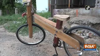 Madurai-based carpenter makes wooden bicycle for his son