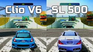 NFS Most Wanted: Renault Clio V6 vs Mercedes SL 500 - Drag Race