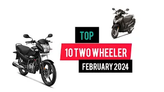 Top 10 best selling two wheeler February 2024💥best selling two wheeler February 💥