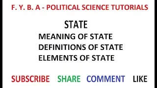 The State - Meaning, Definition & Elements