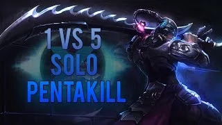 League of Legends: INSANE 1 vs 5 SOLO PENTAKILL!