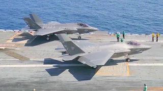 US Navy - F-35C Stealth Fighters Takeoff & Landing On USS Abraham Lincoln Aircraft Carrier [1080p]