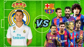RM Ronaldo VS Barcelona Legends(MESSI RONALDINHO Cruyff Xavi Maradona Suarez Neymar) 💥💥