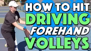 How To Hit Deep Driving Forehand Volleys | Keeping your opponents back at the baseline