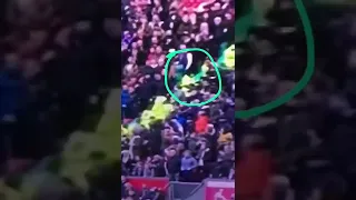 Everton fans fighting at old Trafford