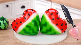 Jelly Heart 🍉 Miniature Watermelon Jelly Making | Perfect 1000+ Miniature Ideas Mini Cakes