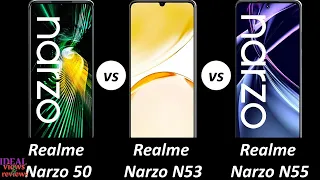 realme narzo 50 vs realme narzo N53 vs realme narzo N55