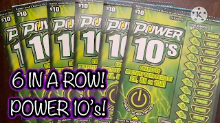 6 IN A ROW! POWER 10’s! CA Scratchers