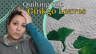How to Quilt Silk Ginkgo Leaves with Freemotion Quilting