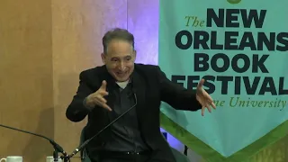 Brian Greene and Walter Isaacson at the 2023 New Orleans Book Festival at Tulane University