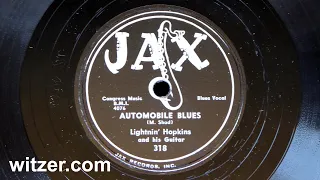 AUTOMOBILE BLUES - LIGHTNIN' HOPKINS (1951) on JAX 78RPM original version