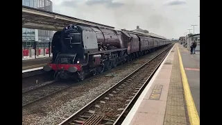 30/04/22-6233 Duchess of Sutherland, passes through Taunton.