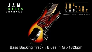 Blues Shuffle Bass Backing Track in G