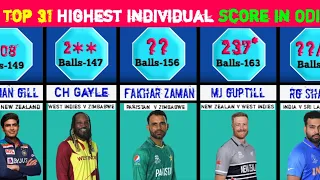 🛑 Highest individual score in odi cricket 🏏 |  Top 31 |  2023  |Data Base #cricket #odicricket