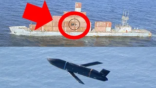 AGM 158C Stealth Cruise Missile Bullseye Through the Middle of a Ship