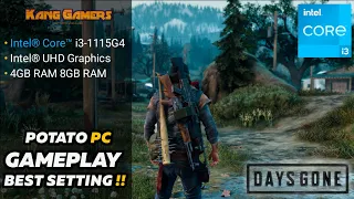 Days Gone Best Settings For Intel Core i3-1115G4 | Low Spec PC