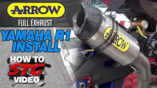 Arrow Competition Full Exhaust Install on the Yamaha YZF-R1 15-17 from SportbikeTrackGear.com