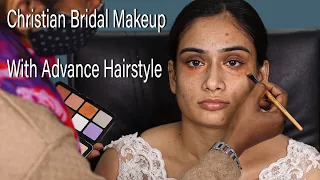 Wedding Makeup With Barbie Hairstyle/HD christian Bridal Makeup With Advance Hairstyle/ party makeup