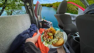 Camping in the Back Seat of my Truck - Cliffside Catch ‘N Cook!